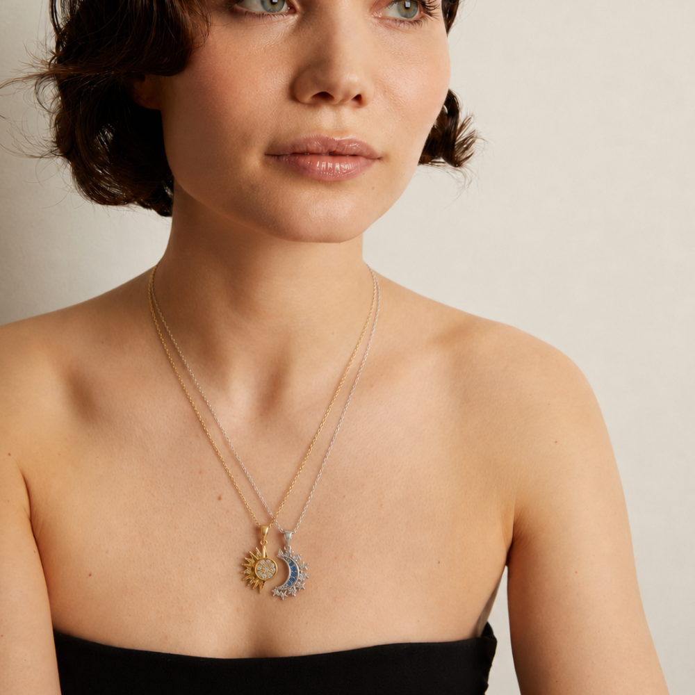Sun & Moon Necklace Set